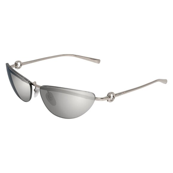 New GUCCI Silver Semi Rimless Square GG1701S 002 Sunglasses Women - Picture 1 of 3
